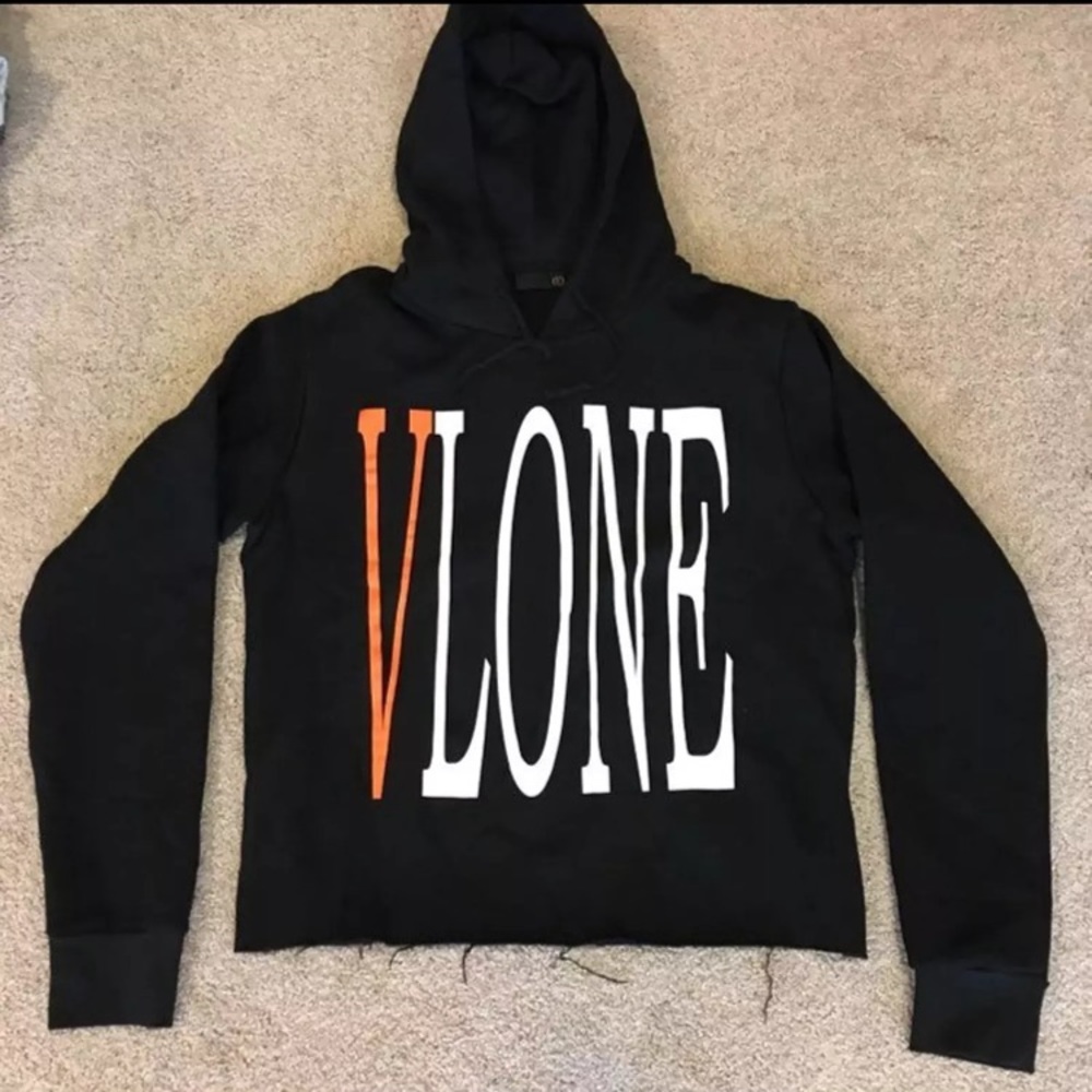 Vlone Hoodie Black Orange Authentic size Small